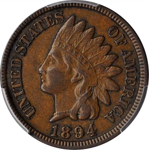 image for: 1894/1894 Indian Cent. Snow-1, FS-301. Doubled Date. AU-58 (PCGS).
