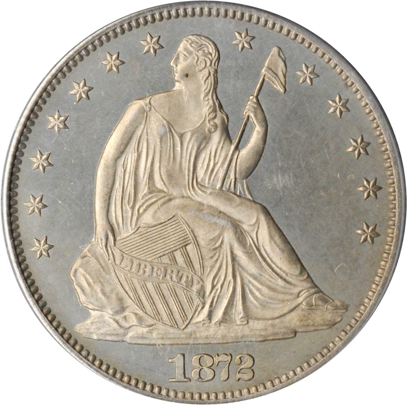 image for: 1872 Liberty Seated Half Dollar. Proof-63 (PCGS). OGH.