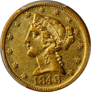 image for: 1848-D Liberty Head Half Eagle. AU-53 (PCGS).