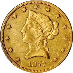 image for: 1877 Liberty Head Eagle. EF-45 (PCGS).