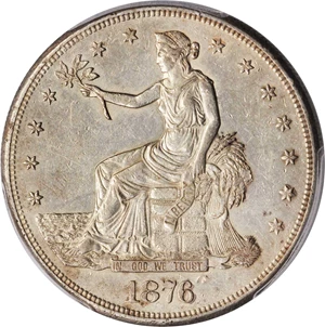 image for: 1876-CC Trade Dollar. Type I/I. FS-801. Doubled Die Reverse. AU-50 (PCGS).