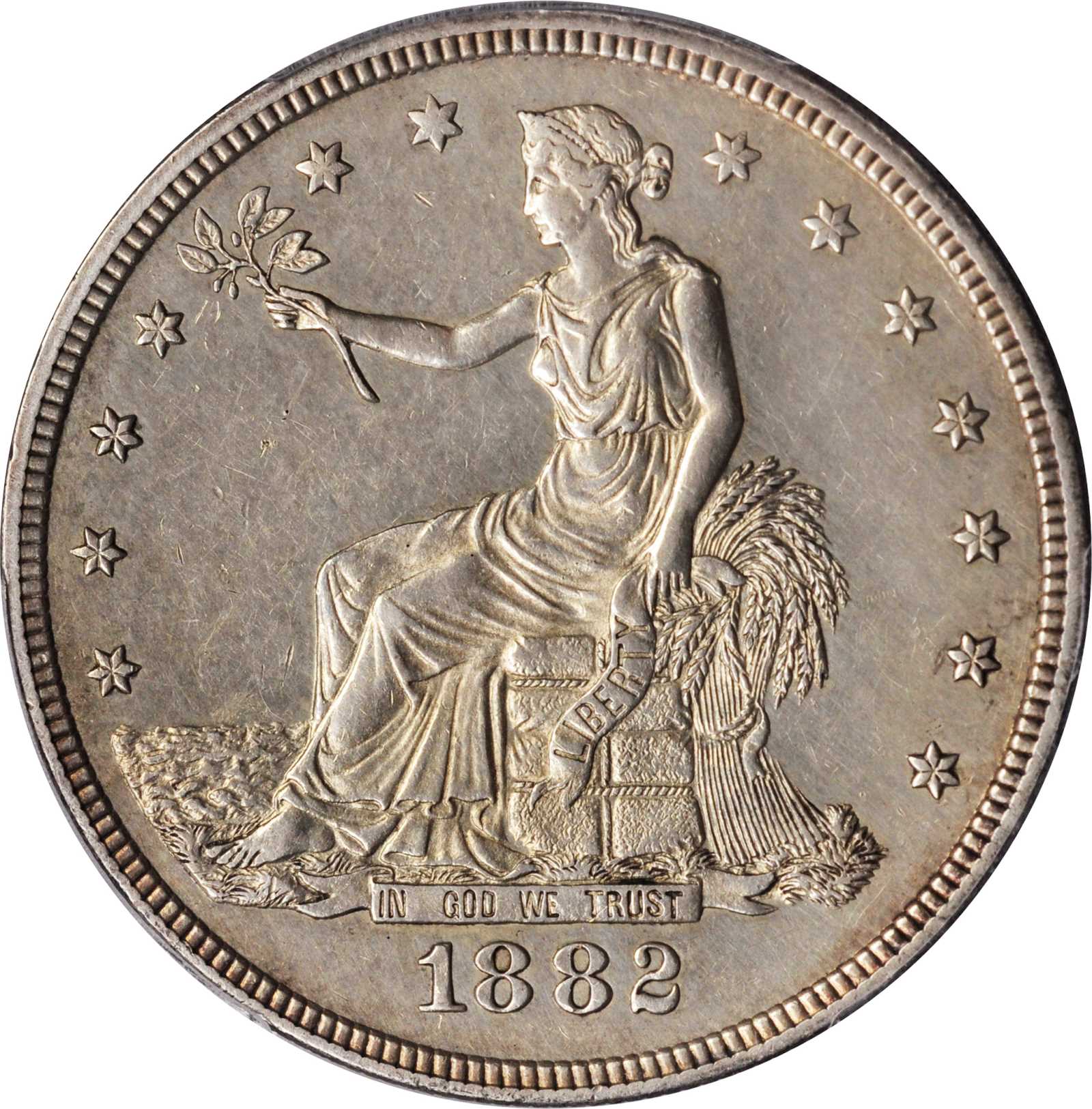 image for: 1882 Trade Dollar. Proof-58 (PCGS). CAC.