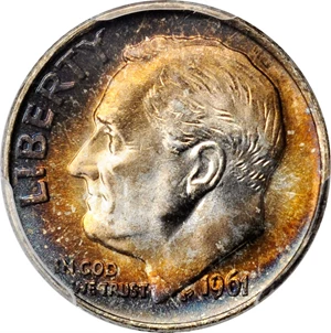 image for: 1961 Roosevelt Dime. MS-66 (PCGS).