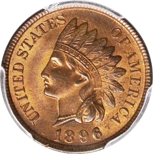 image for: 1896 Indian Cent. MS-64 RB (PCGS).