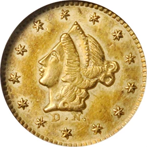 image for: 1852-DN Round 50 Cents. BG-407. Rarity-4. Liberty Head. AU-58 (NGC).