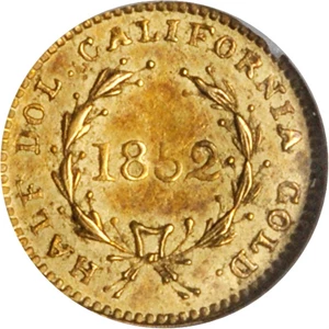 image for: 1852-DN Round 50 Cents. BG-407. Rarity-4. Liberty Head. AU-58 (NGC).