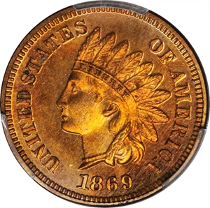 image for: 1869 Indian Cent. Proof-64 RB (PCGS).