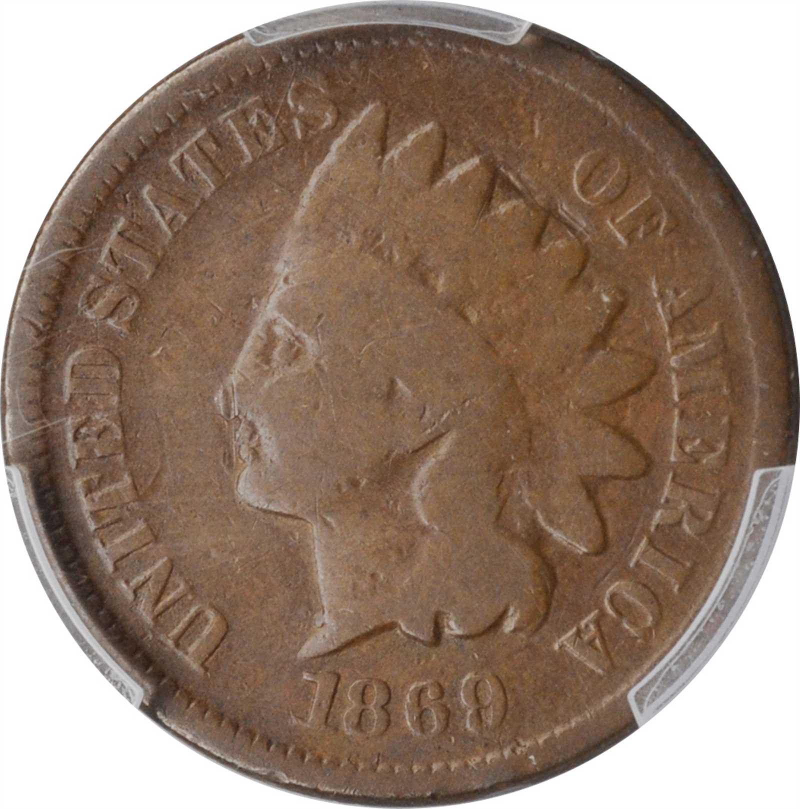 image for: 1869/69 Indian Cent. Snow-3e, FS-301. Repunched Date. Good-6 (PCGS).