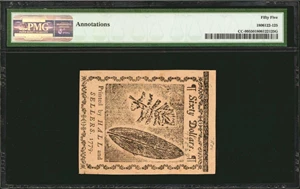 image for: CC-99. Continental Currency. January 14, 1779. $60. PMG About Uncirculated 55.