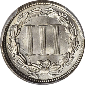 image for: 1865 Nickel Three-Cent Piece. MS-67 (PCGS).