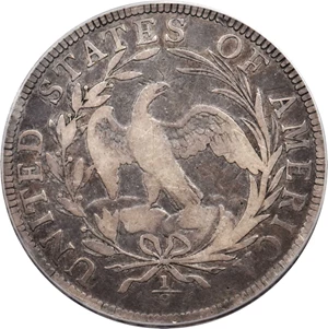 image for: 1797 Draped Bust Half Dollar. Small Eagle. O-102, T-2. Rarity-5+. 15 Stars. Fine-12 (PCGS).