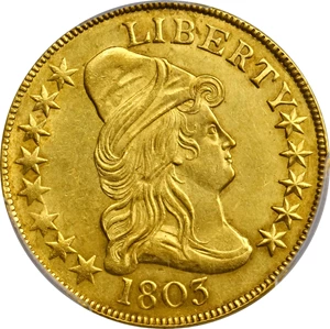 image for: 1803 Capped Bust Right Eagle. BD-3, Taraszka-28. Rarity-4. Small Reverse Stars. MS-62 (PCGS). CAC.