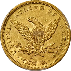 image for: 1863-S Liberty Head Eagle. AU-50 (PCGS).