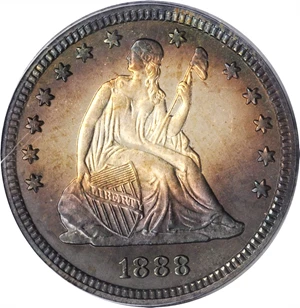 image for: 1888 Liberty Seated Quarter. Proof-66 (PCGS). CAC.