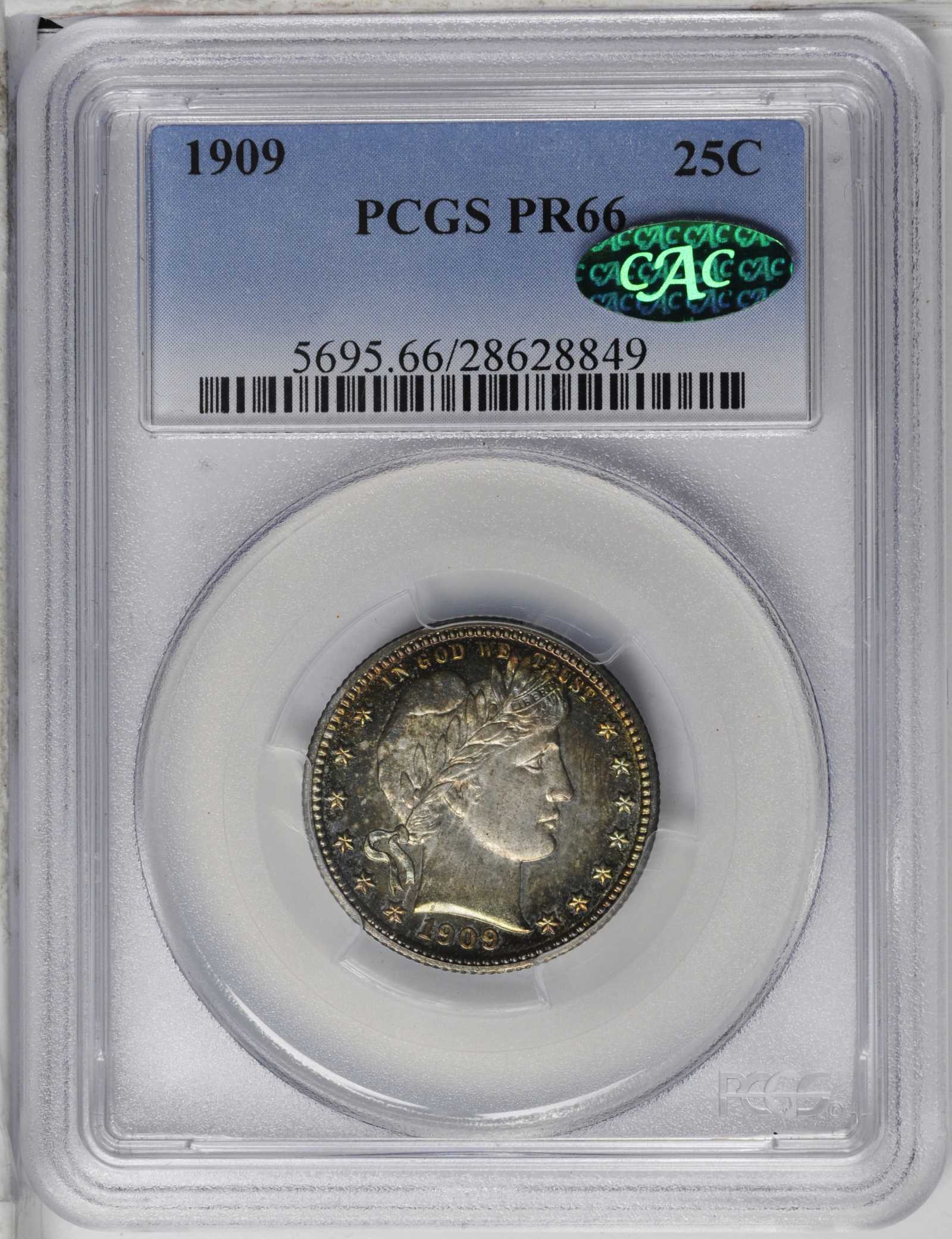 1909 25c PR66 CAC thumbnail 3
