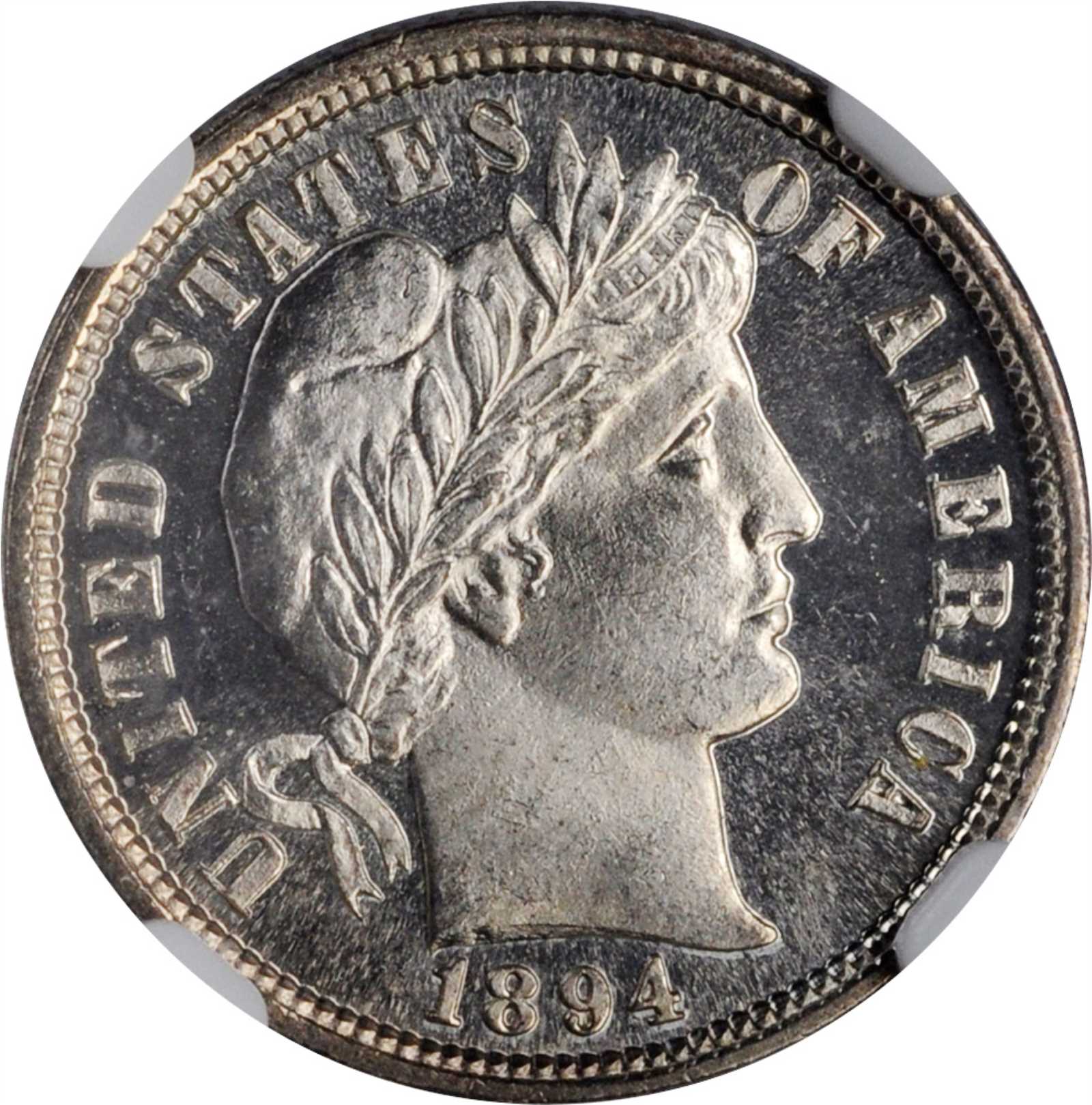 image for: 1894 Barber Dime. Proof-65 Cameo (NGC). CAC.