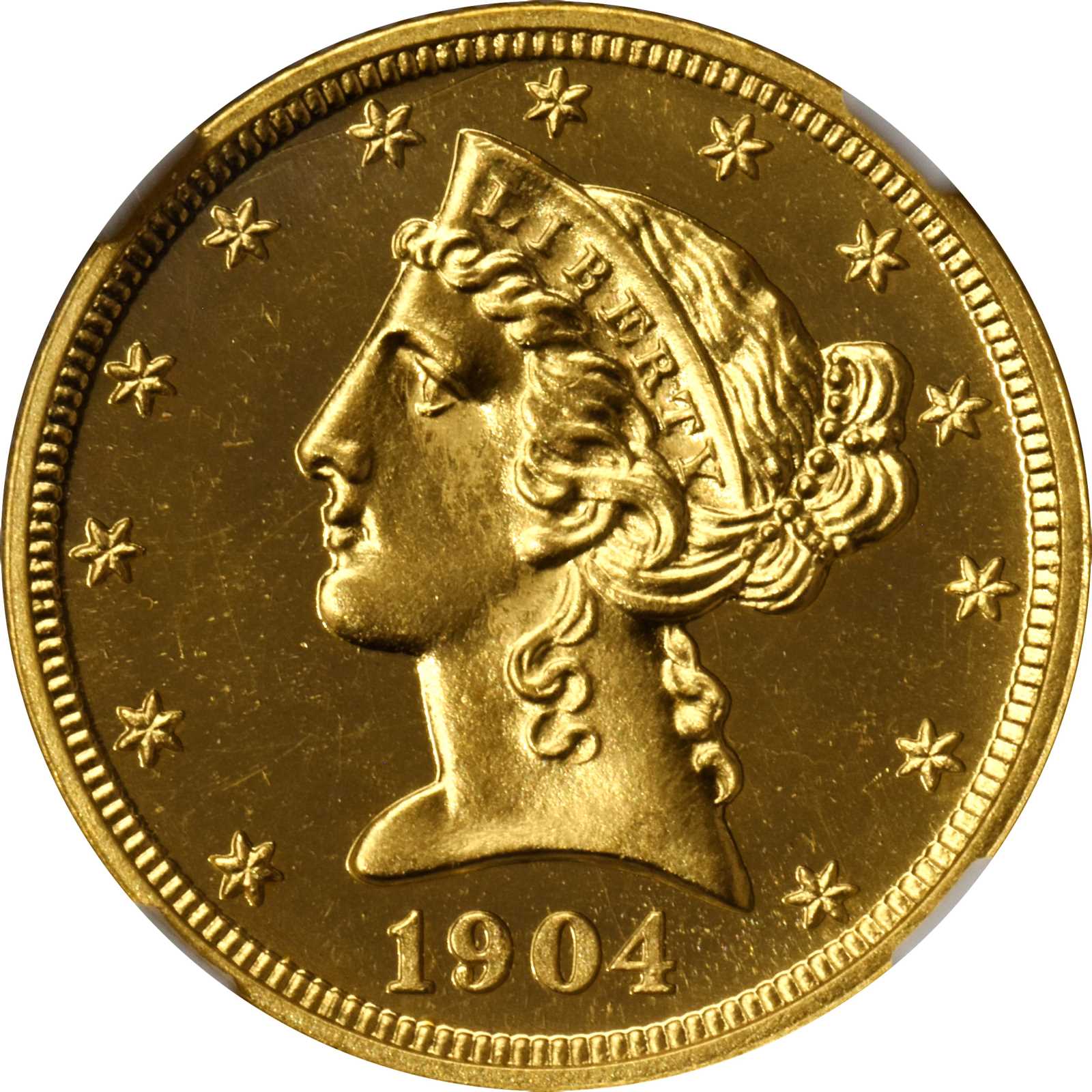 image for: 1904 Liberty Head Half Eagle. JD-1. Rarity-4. Proof-66 Cameo (NGC).