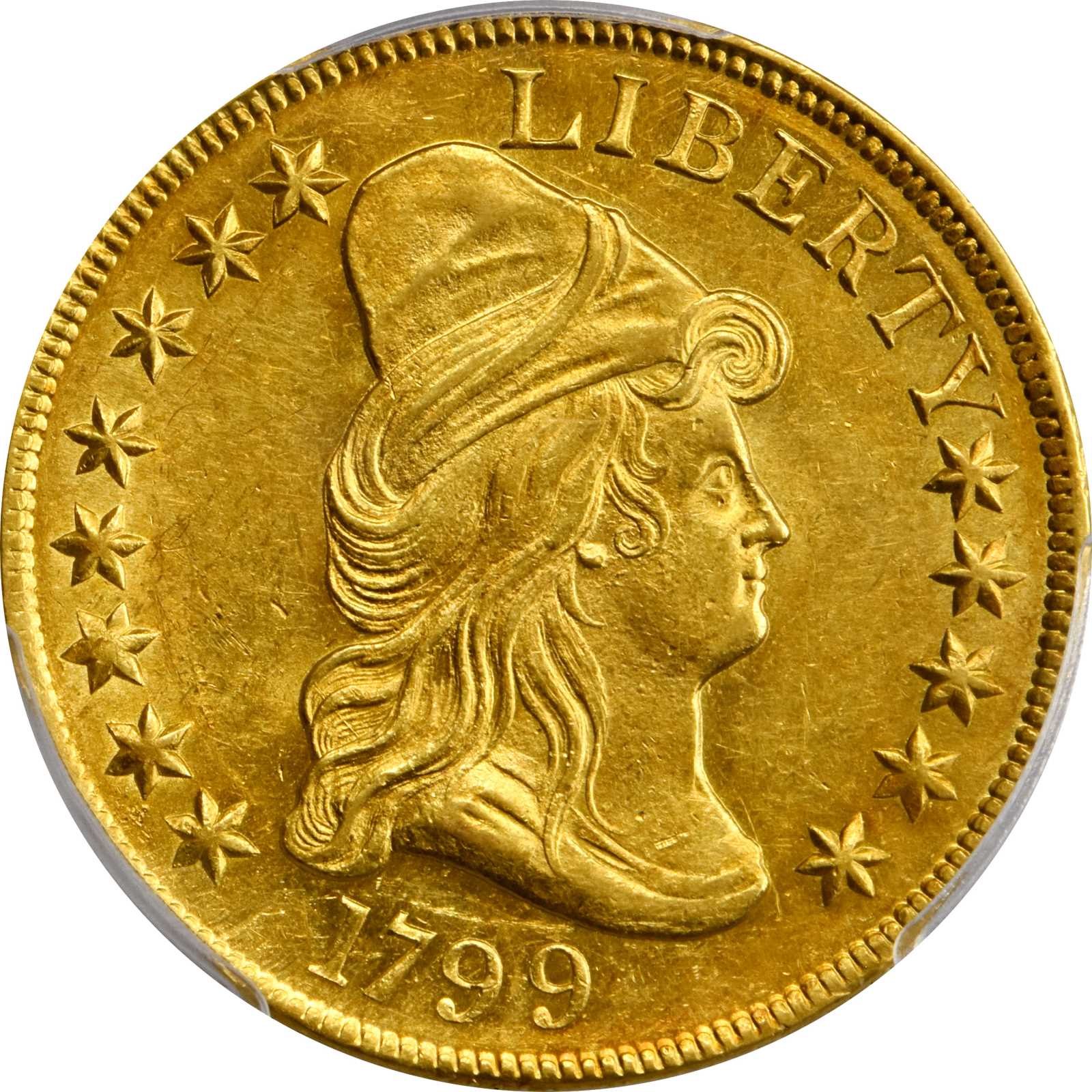 image for: 1799 Capped Bust Right Eagle. BD-2, Taraszka-14. Rarity-5+. Small Obverse Stars. MS-61 (PCGS).