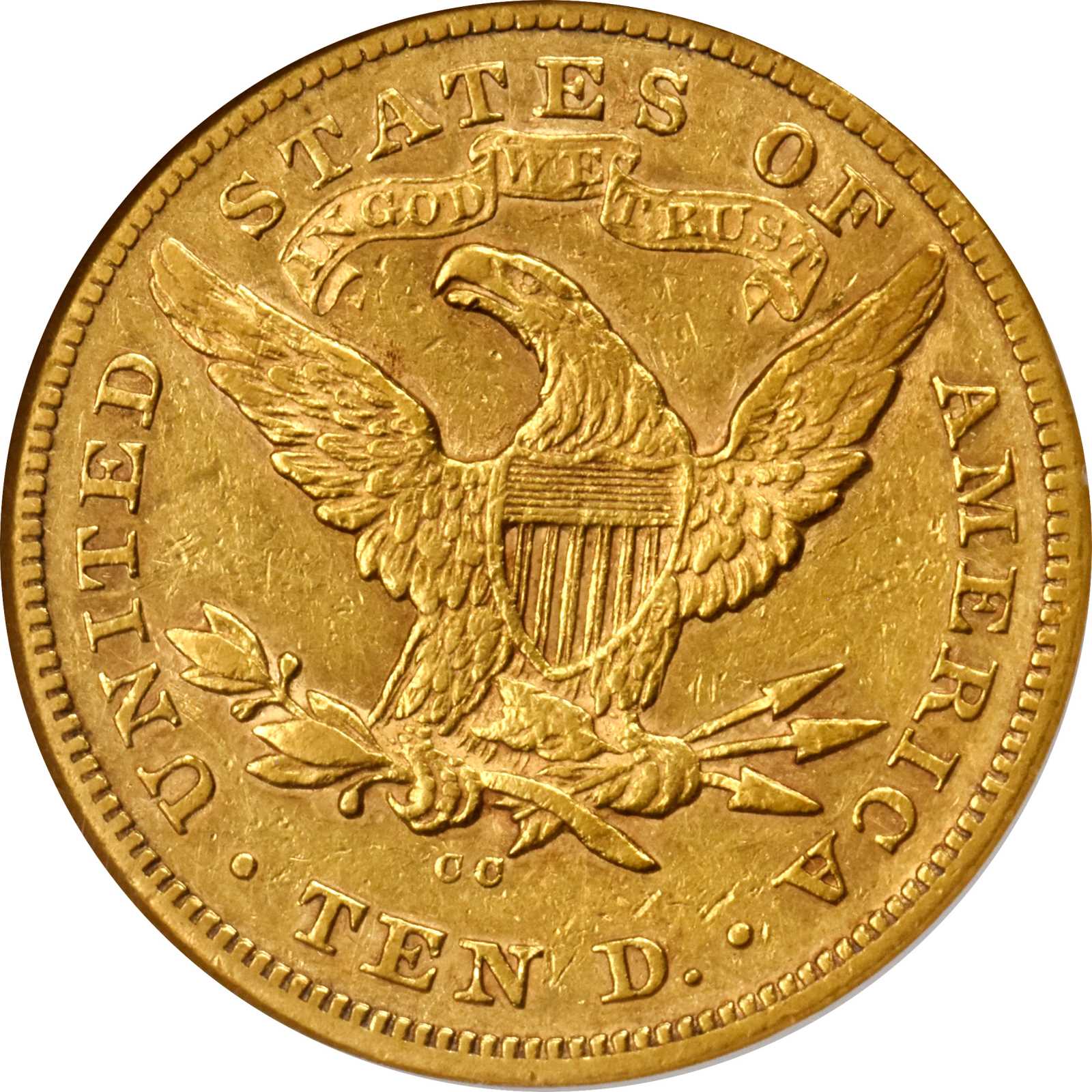 image for: 1877-CC Liberty Head Eagle. EF-45 (NGC).