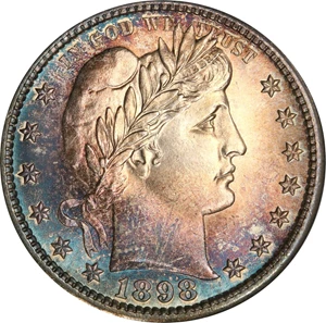 image for: 1898-S Barber Quarter. MS-66 (PCGS).