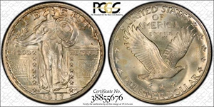 image for: 1917-S Standing Liberty Quarter. Type II. MS-67 FH (PCGS). CAC.
