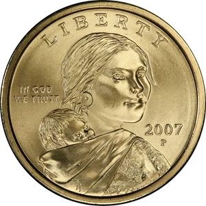 image for: 2007-P Sacagawea Dollar. Satin Finish. Specimen-69 (PCGS).
