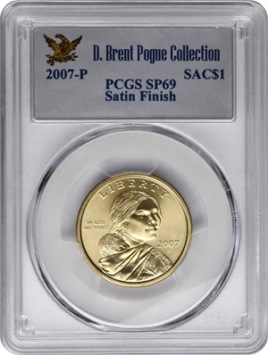image for: 2007-P Sacagawea Dollar. Satin Finish. Specimen-69 (PCGS).