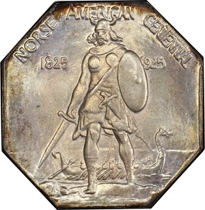 image for: 1925 Norse-American Centennial Medal. Silver. Swoger 24Ba-wv3. Thick Planchet. MS-67 (PCGS). CAC.