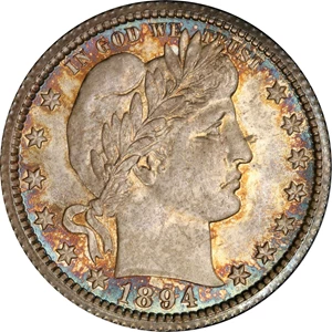 image for: 1894-O Barber Quarter. MS-66+ (PCGS). CAC.