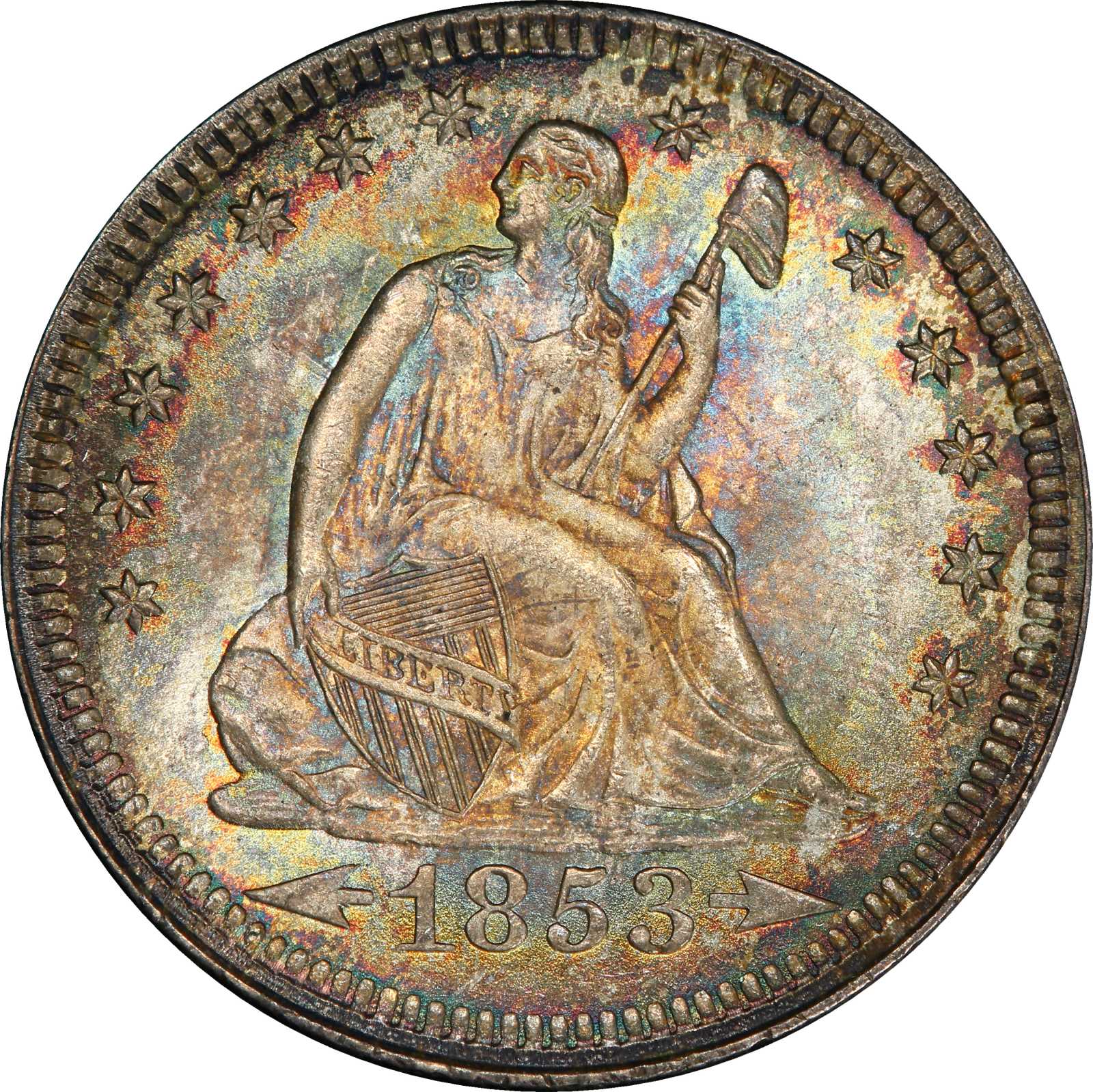 1853 Liberty Seated Quarter Arrows & Rays Coin Pricing Guide | The