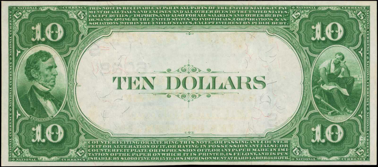 image for: Elizabethtown, Kentucky. $10  1882 Value Back. Friedberg 579. The Hardin NB. Charter #6028. PMG Gem Uncirculated 66 EPQ.