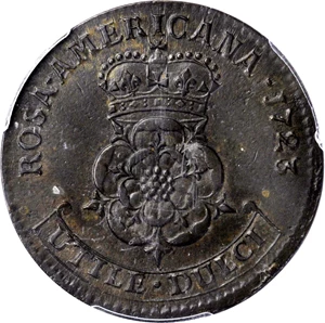 image for: 1723 Rosa Americana Twopence. Martin 3.5-E.5, W-1338. Rarity-4. MS-62 (PCGS).