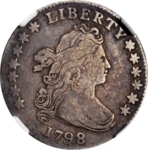 image for: 1798 Draped Bust Dime. JR-4. Rarity-3. Large 8. VF-20 (NGC).