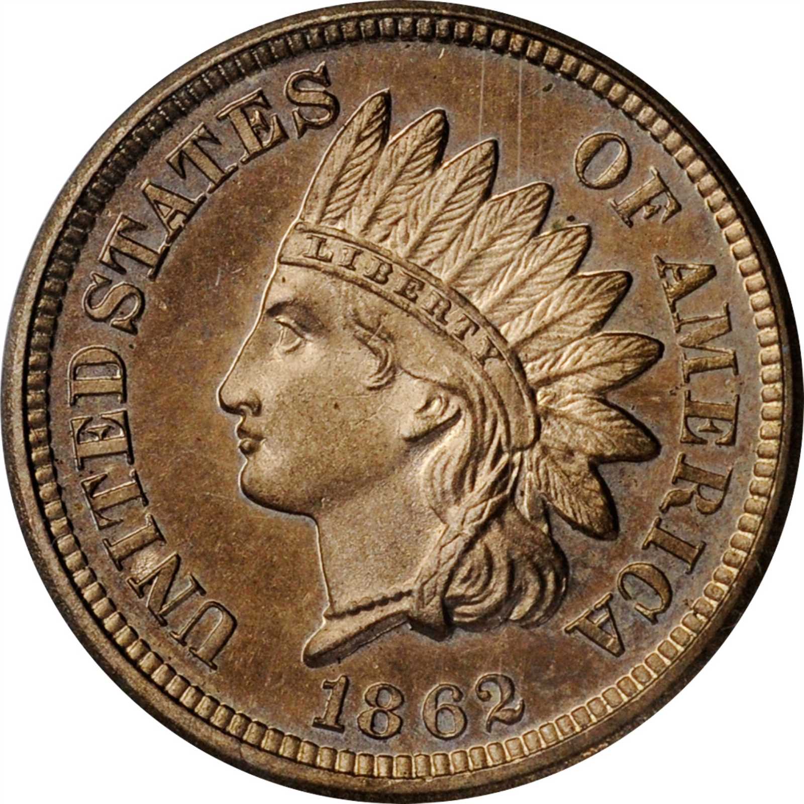 image for: 1862 Indian Cent. Proof-64 Cameo (PCGS). CAC.
