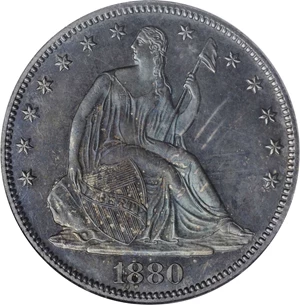 image for: 1880 Liberty Seated Half Dollar. WB-102. Type II Reverse. MS-64 (NGC).