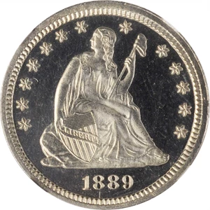 image for: 1889 Liberty Seated Quarter. Proof-64 Ultra Cameo (NGC).