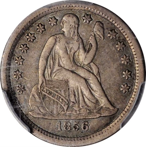 image for: 1856-S Liberty Seated Dime. Fortin-101. Rarity-5. VF-35 (PCGS).