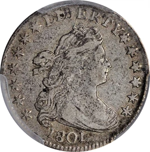 image for: 1801 Draped Bust Dime. JR-1. Rarity-4. VF-25 (PCGS).