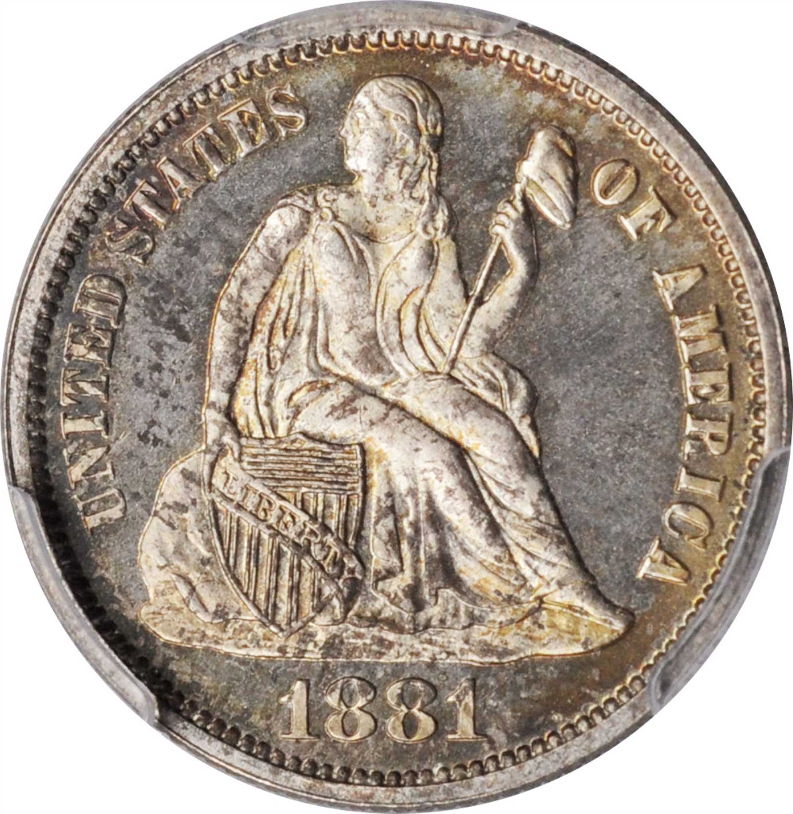 image for: 1881 Liberty Seated Dime. Proof-65 Cameo (PCGS).