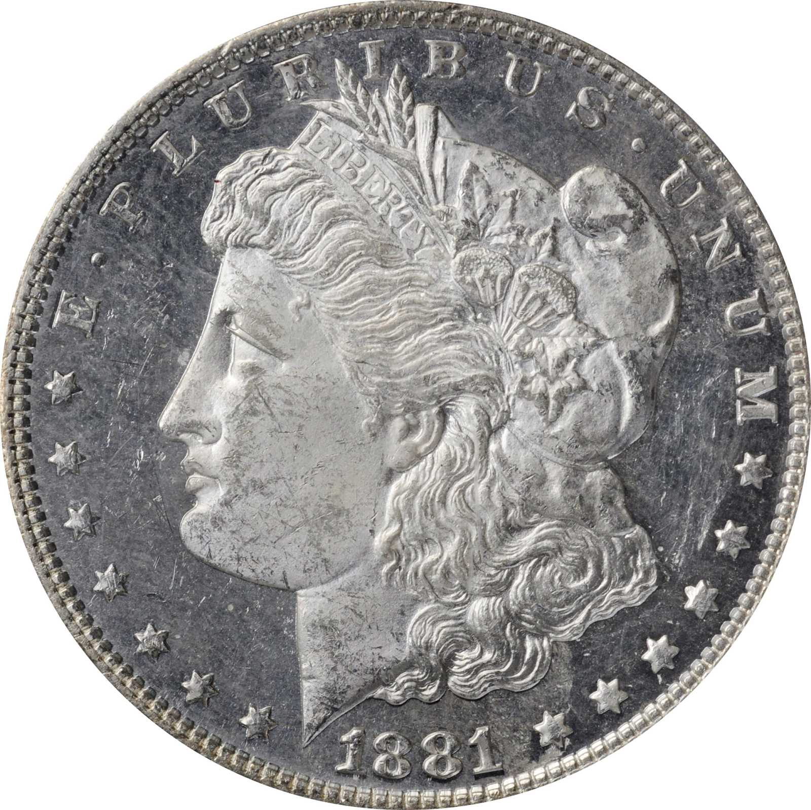 image for: 1881 Morgan Silver Dollar. MS-64 DMPL (PCGS).