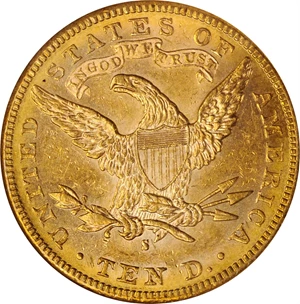 image for: 1883-S Liberty Head Eagle. MS-62 (NGC).