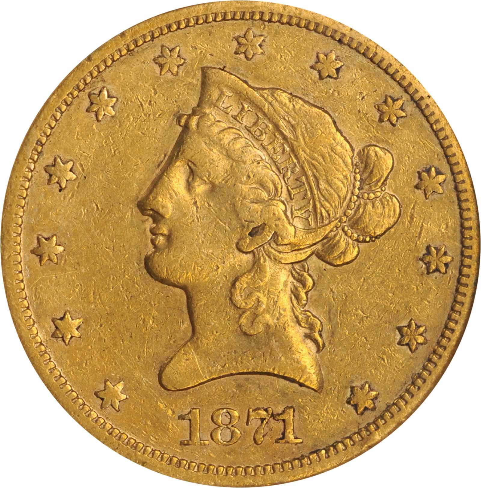 image for: 1871-S Liberty Head Eagle. VF-35 (NGC).