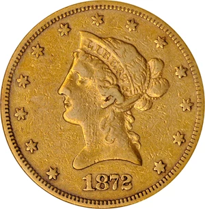 image for: 1872 Liberty Head Eagle. EF-40 (NGC).