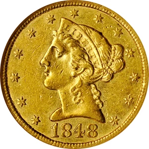 image for: 1848-C Liberty Head Half Eagle. EF-45 (NGC). OH.
