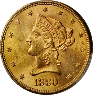 image for: 1880-S Liberty Head Eagle. MS-63 (PCGS).