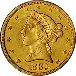 image for: 1880-CC Liberty Head Half Eagle. EF-45 (PCGS).