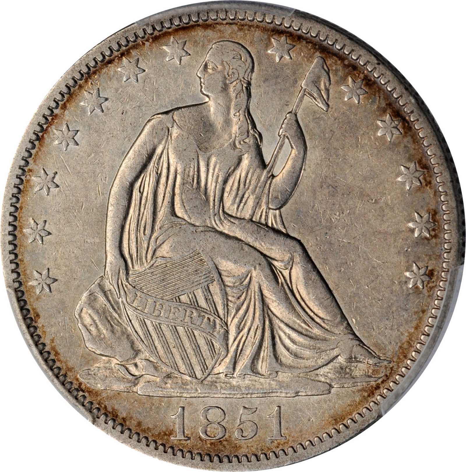 image for: 1851-O Liberty Seated Half Dollar. WB-1. Rarity-4. EF-45 (PCGS).