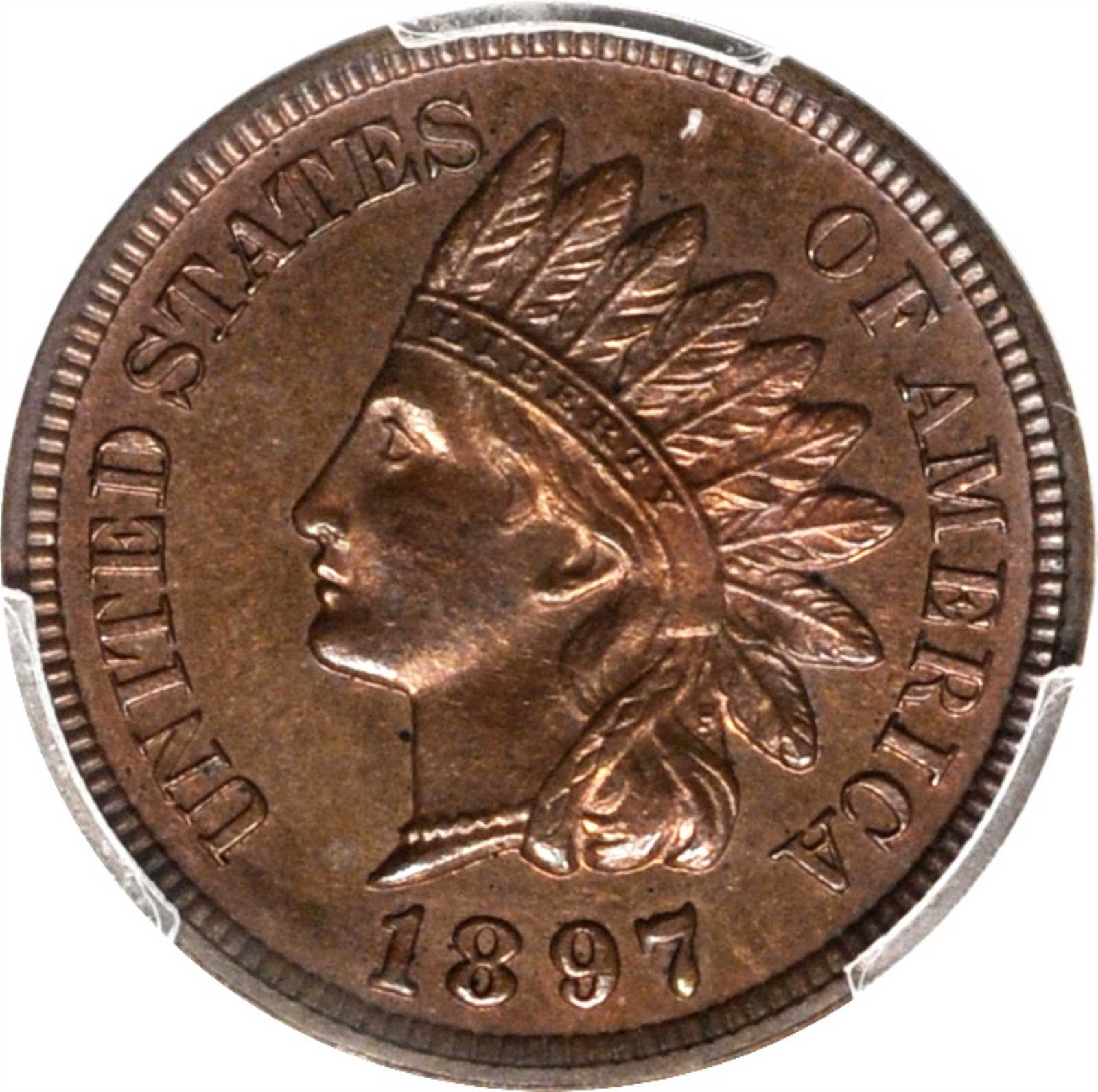 image for: 1897 Indian Cent. Proof-64 RB (PCGS).