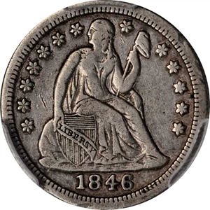image for: 1846 Liberty Seated Dime. Fortin-101. Rarity-4. VF-25 (PCGS).