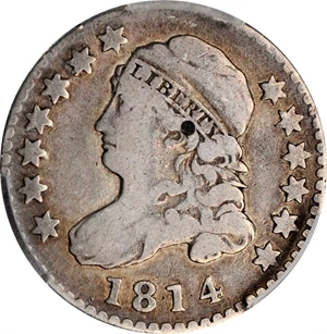 image for: 1814 Capped Bust Dime. JR-5. Rarity-4. STATESOFAMERICA. Fine-12 (PCGS).